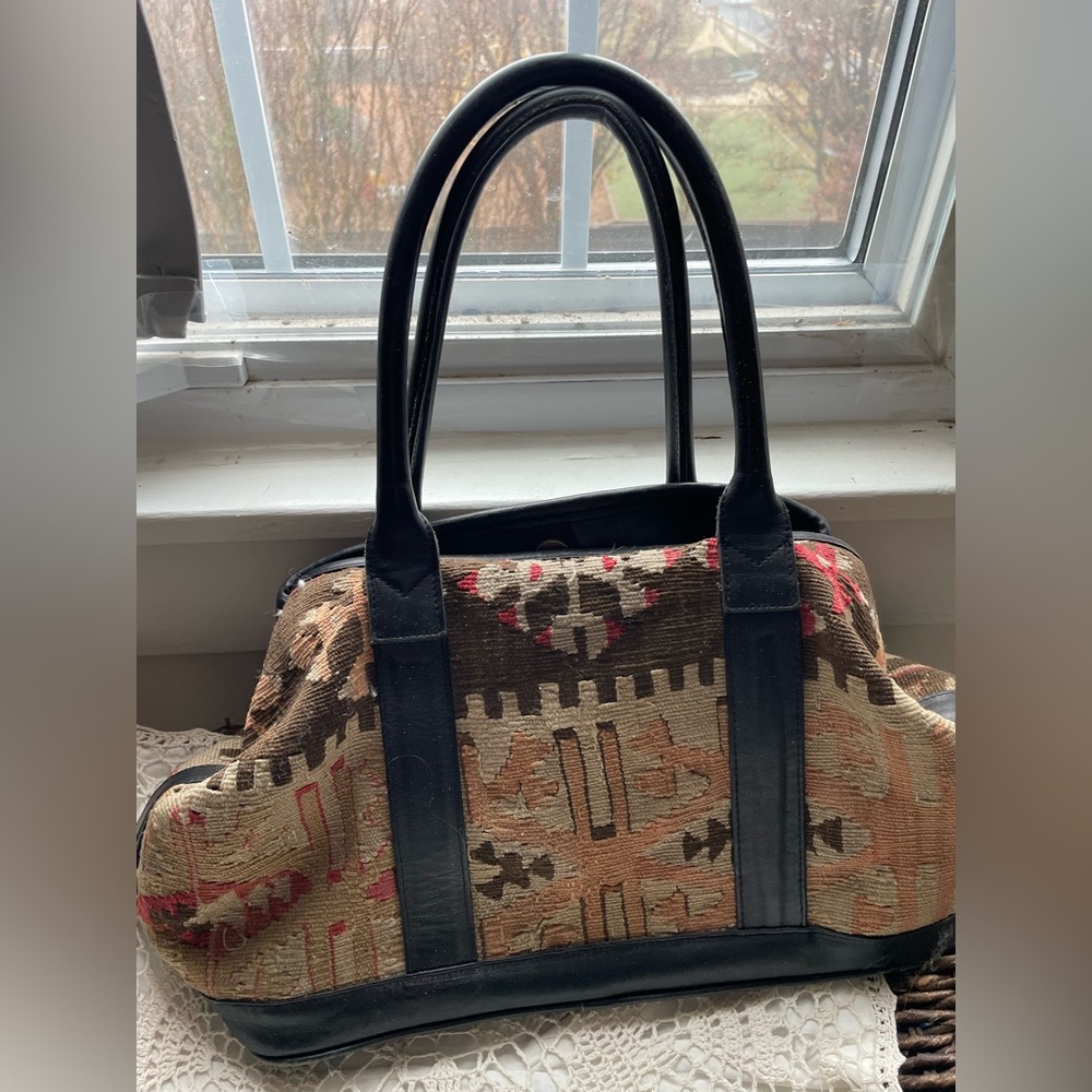 Boho woven shoulder bag. Vintage.